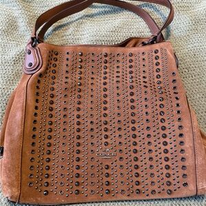 Coach Edie Tan Studded Shoulder Bag